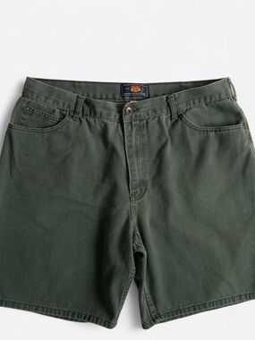 Vintage green denim shorts